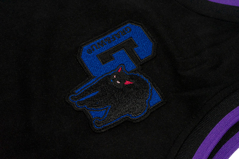 GRAFWU Devil Black Cat Two-Headed Sheep Embroidery Basketball Vest