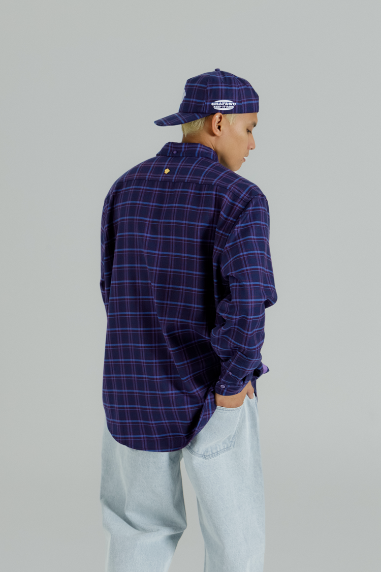 GRAG&WU Curved Letter Patch Embroidery Street Sport Shirt