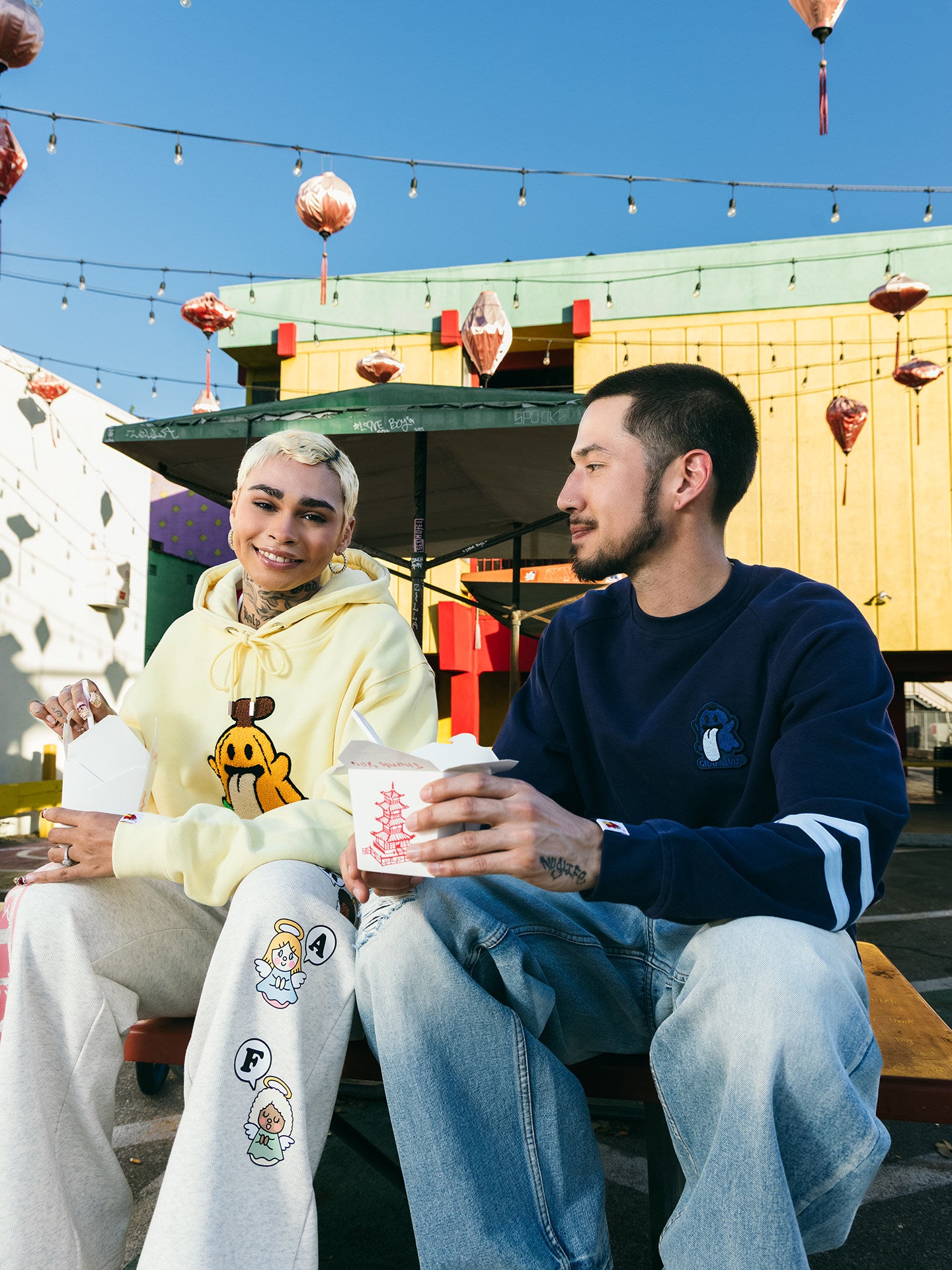 GRAF&WU Fruit Cute Ghost Embroidery long-sleeve Shirt