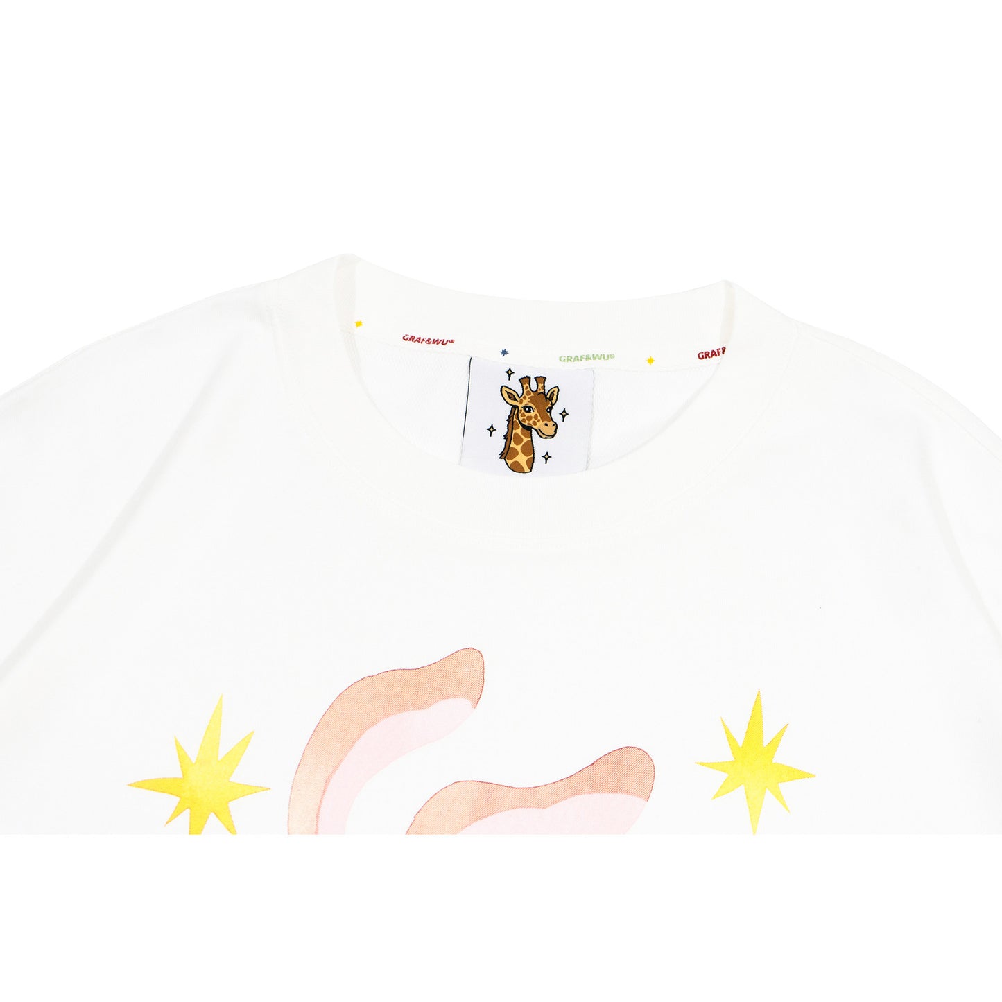 GRAF&WU【Giraffe Fable】Tortoise And Hare Race Star Print Street Ice Silk T-Shirt