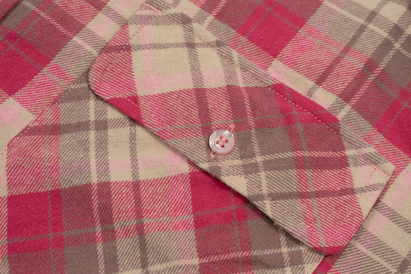 GRAF&WU Fashion Plaid Design Loose Cozy Cotton Long-sleeved Shirt