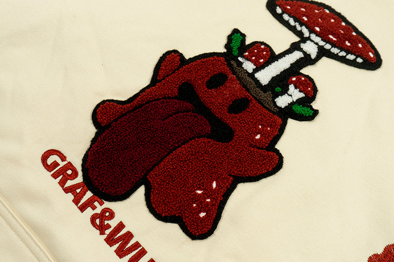 GRAF&WU Magic Mushroom Embroidery BooGhost2.0 Thin Hoodie