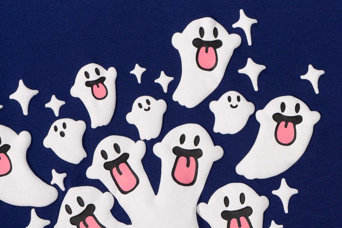Ghost Puff-Print Long Sleeve Tee for Couples