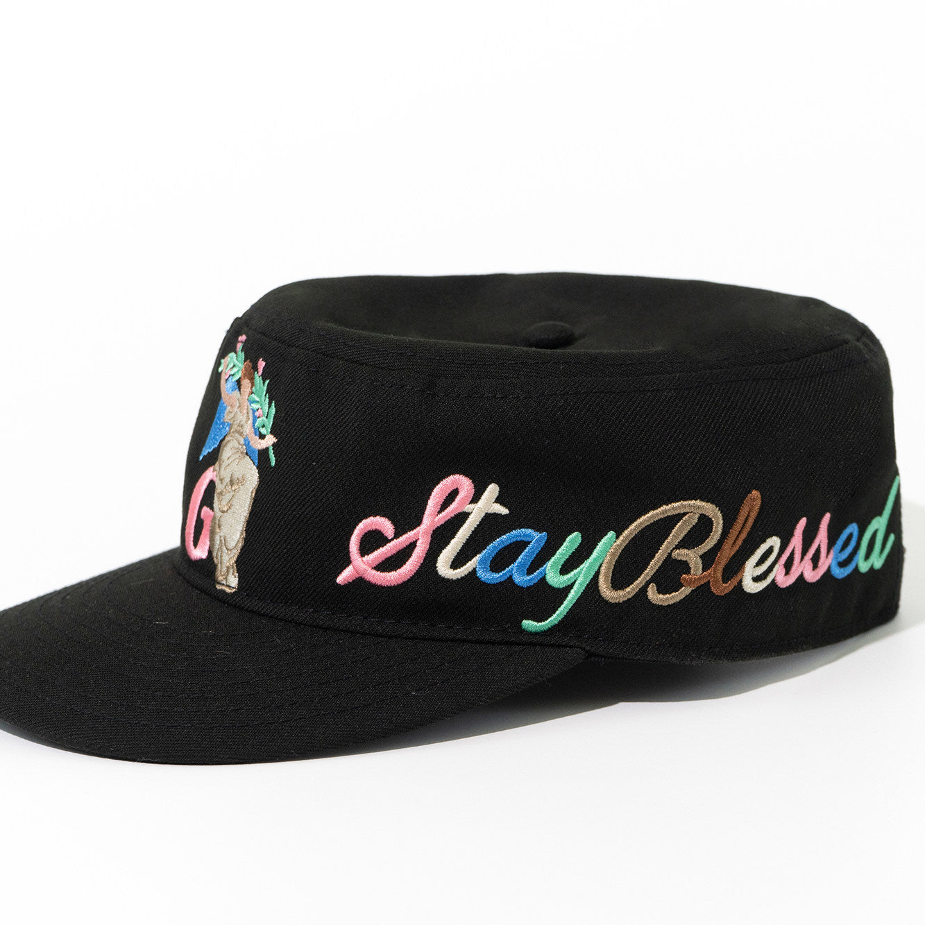 GRAF&WU Cat Goddess Stay Blessed Banknote Embroidered Flat-Top  Cap