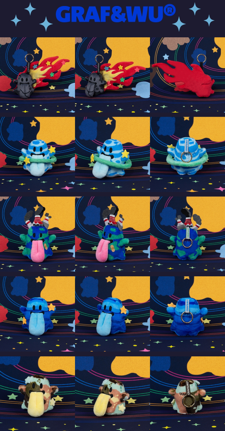 Galaxy Planet Plush Bag Charms | GRAF&WU