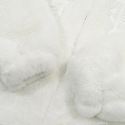 GRAF&WU Snakeskin Patch Embroidery Logo Faux Fur Jacket - Luxury Streetwear Coat