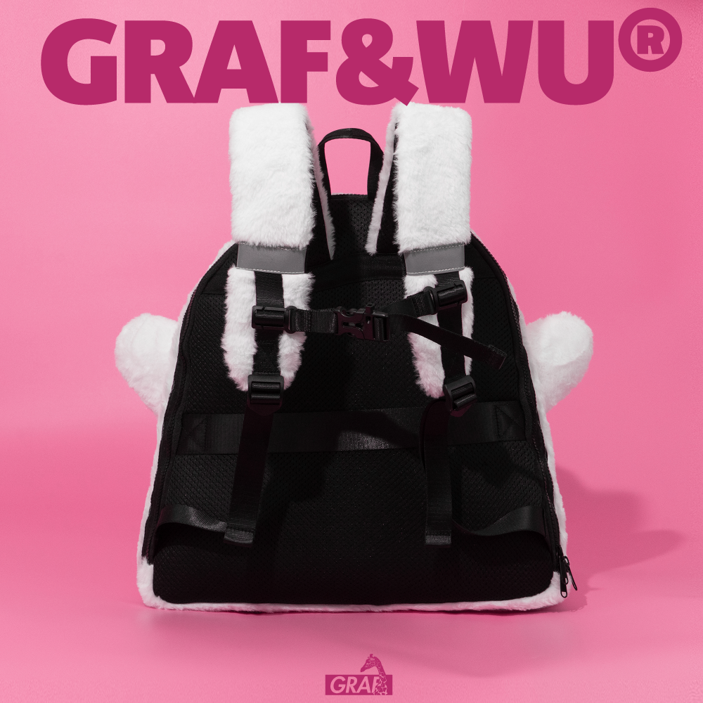GRAF&WU Cute Ghost Plush Backpack 3D Tongue Cartoon Ghost Streetwear Bag Y2K Aesthetic