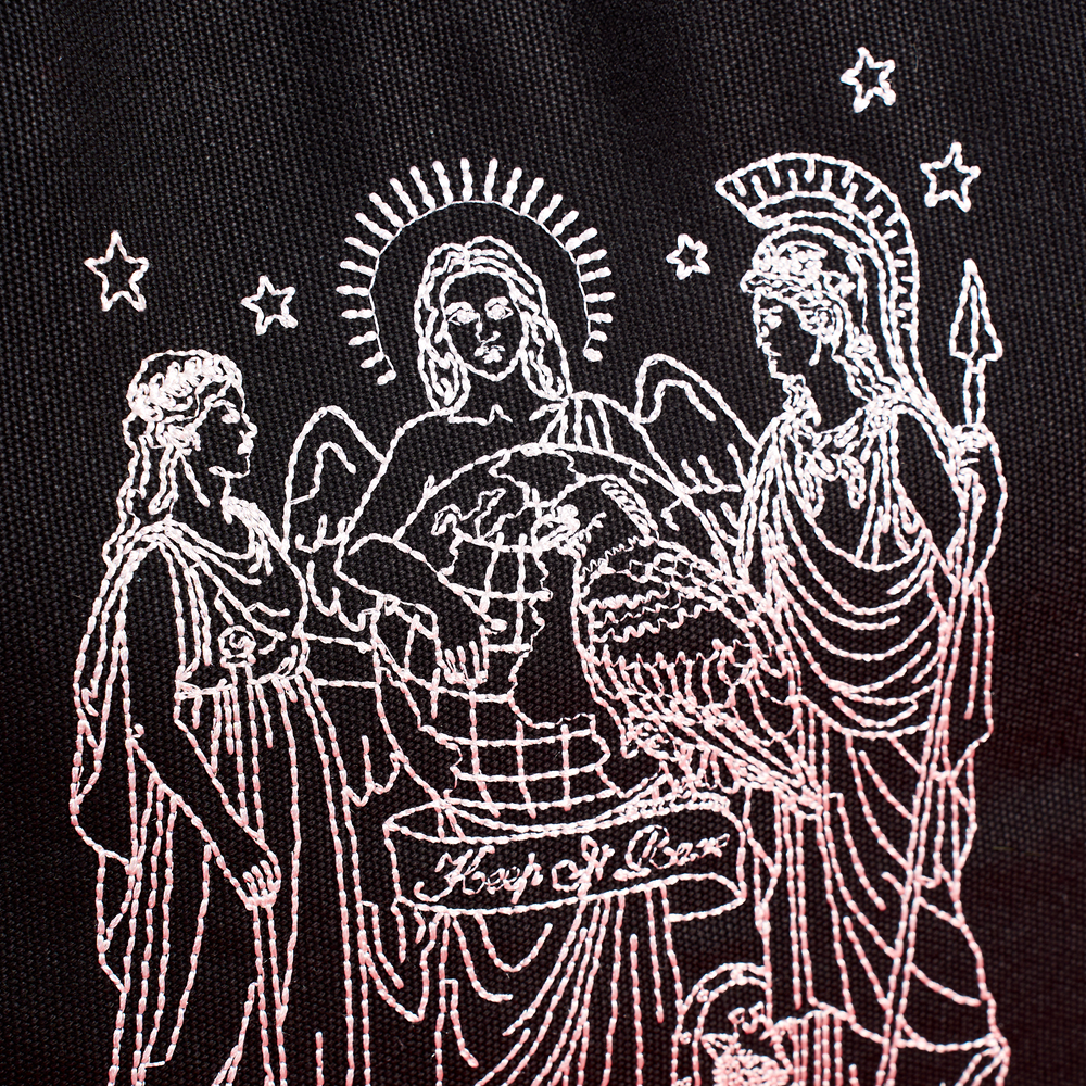 GRAF&WU Lucky Wealth Power 3 Goddesses 'World Is Yours' Oversized Canvas Bag