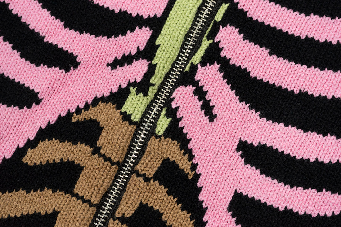 GRAF&WU Colorful Ribcage Knit Zip Up Hoodie Skeleton Streetwear