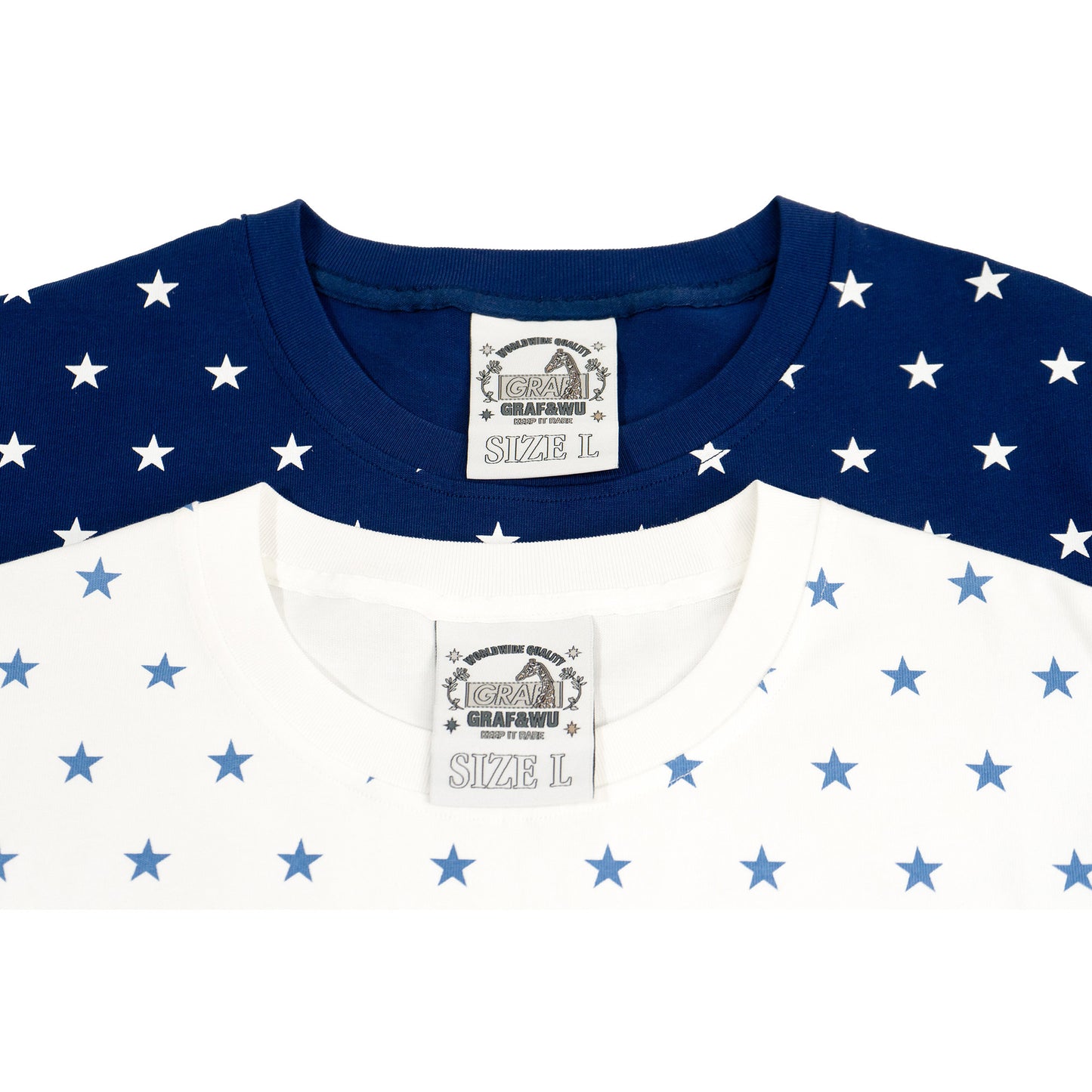 GRAF&WU Starry Cow Cat University Badge Embroidered Streetwear T-shirt