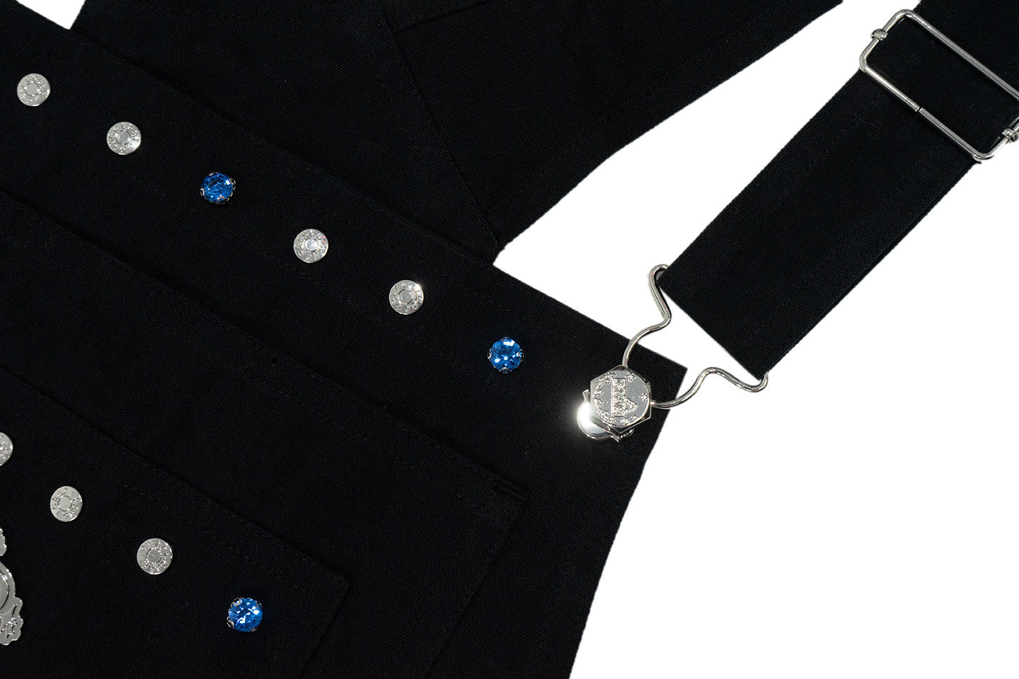 GRAF&WU Fashion Studded Blue Rhinestone Denim Overalls - Bling Streetwear