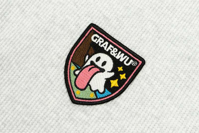 GRAFWU Cute Ghost Buttons and Retro Henry Collar T-Shirts