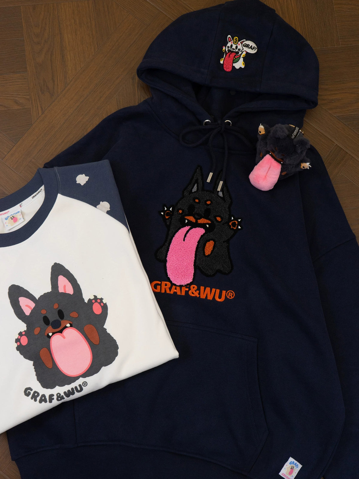 GRAF&WU Chinese Zodiac Character Loose-Fit Hoodie