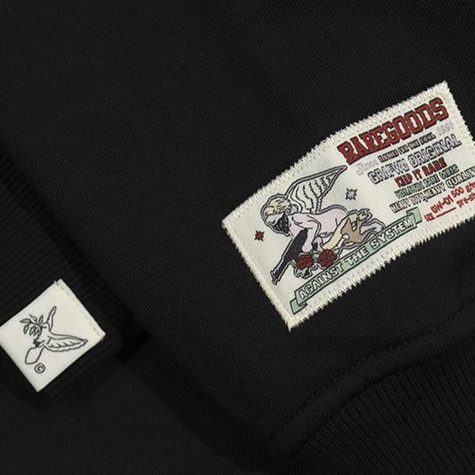 GRAF&WU Lips Say GRAF Lip-sync Embroidery Hoodie Cozy Sweatshirt