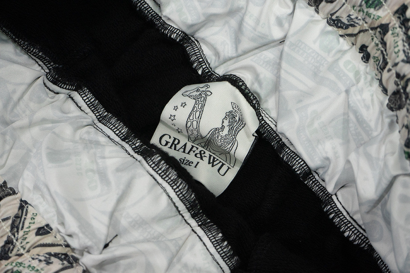 GRAF&WU Paid In Full Giraffe Knight Embroidered Double Waist Loose Sweatpants