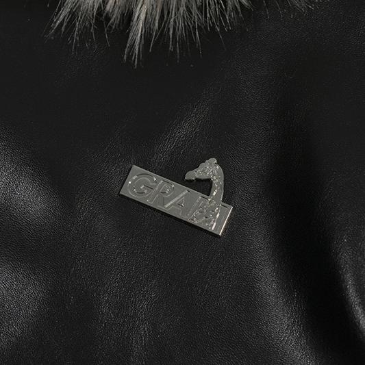 GRAF&WU Detachable Fur Collar PU Leather Metal Angel Deer Thick Jacket - Premium Winter Streetwear