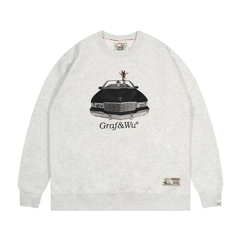 GRAF&WU Giraffe Classic Convertible Fleece Crew Neck Sweatshirt