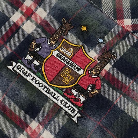 GRAF&WU Giraffe Football Embroidery Vintage Thin Shirt