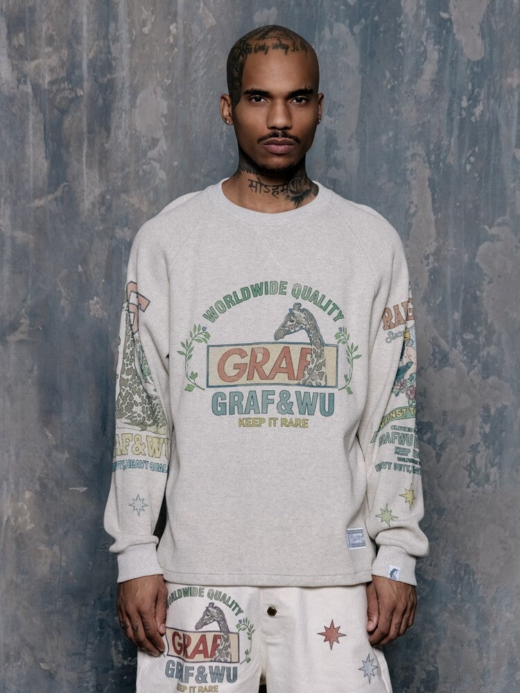 GRAF&WU AK47 Angel Barn Style Printed Cotton Long-Sleeve T-Shirt