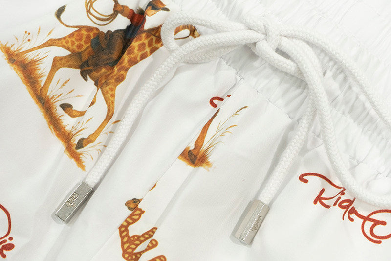 GRAF&WU Western Cowboy Giraffe Print Comfortable Shorts