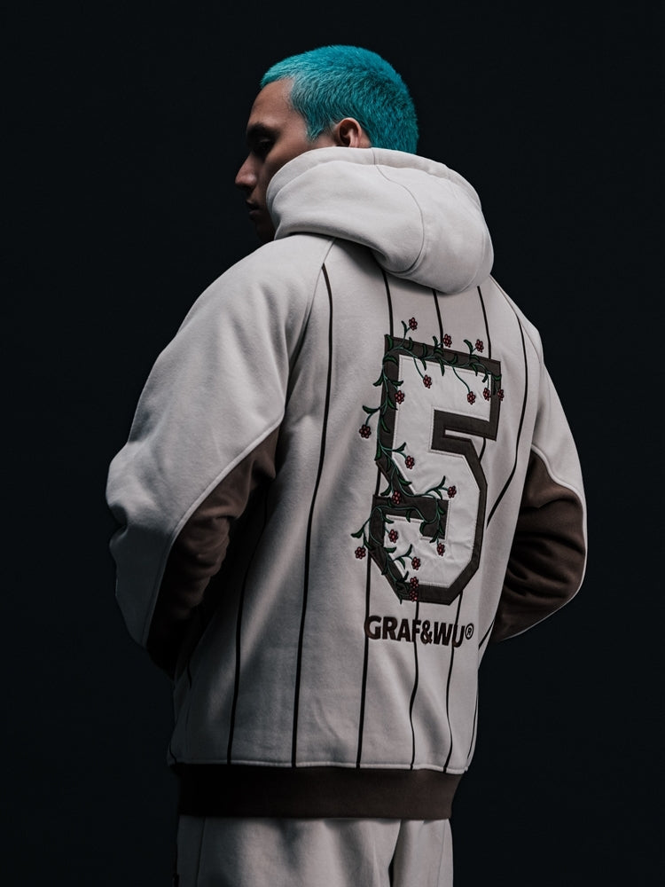 GRAF&WU Blokecore Football Team Floral Angel Devil Fleece Hoodie