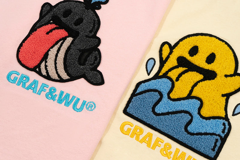 GRAFWU Nature Series Cute Ghost Bee, Flower, Snail, Elements Embroidered T-Shirt