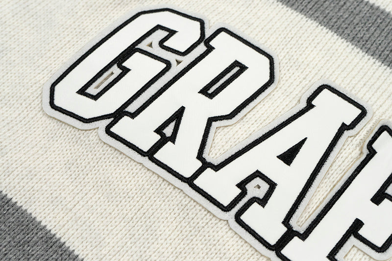 GRAF&WU Christmas V-Neck Knitted Pullover Sweater - Festive Holiday Streetwear