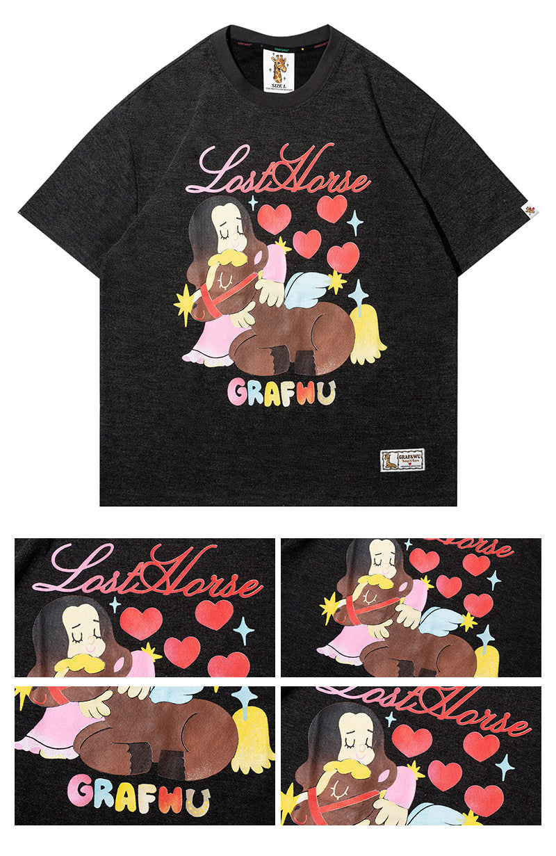 GRAF&WU Giraffe Fable Blessing in Disguise Thin Cool Feeling Fabric T-Shirt