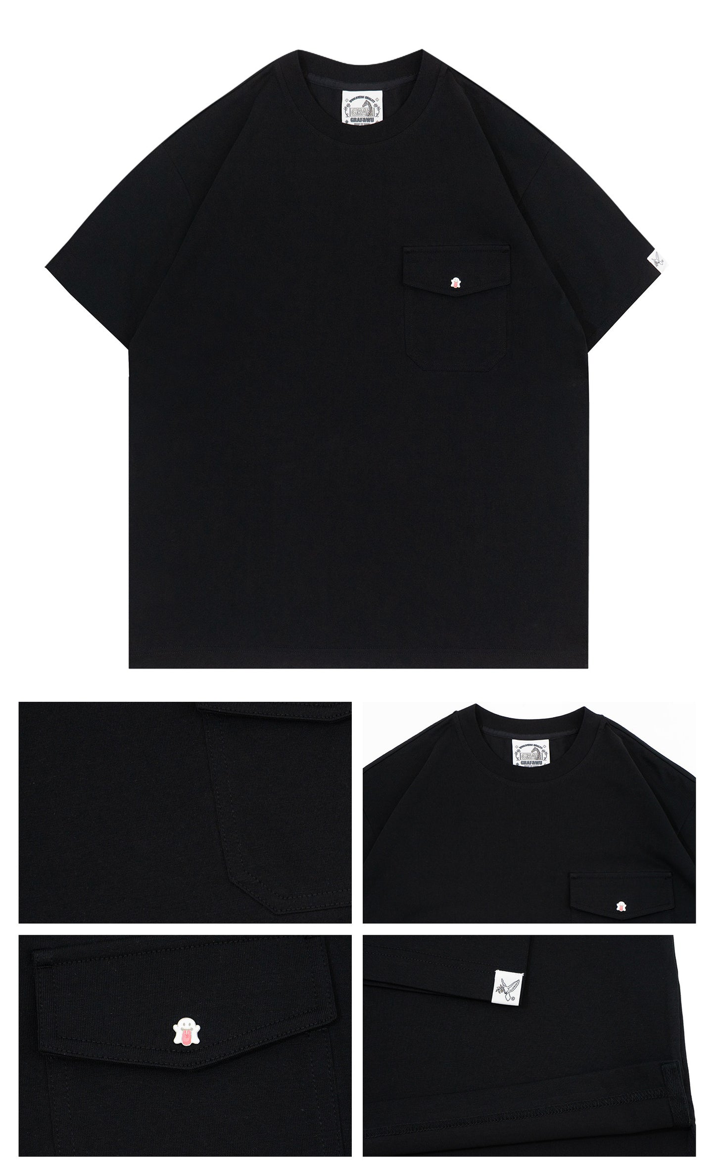 GRAF&WU Clean fit Style Fashion Pocket Design Cooling T-Shirt