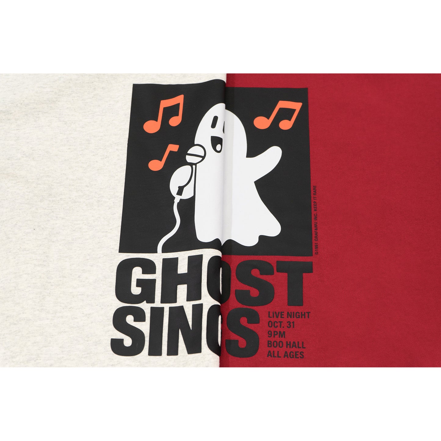 GRAF&WU Ghost Sing Retro Ghost Concert Live Poster Print T-shirt