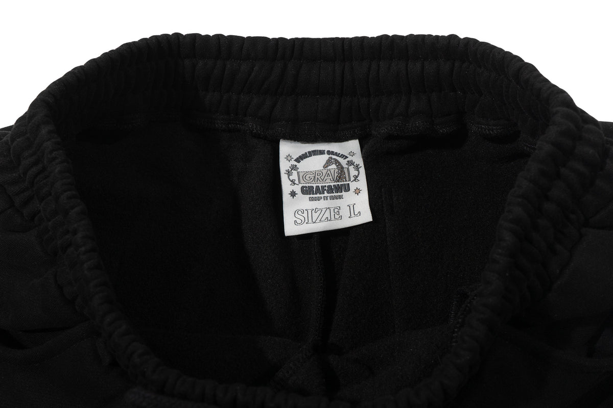 GRAF&WU Unisex Embroidered Cotton Fleece Sweatpants