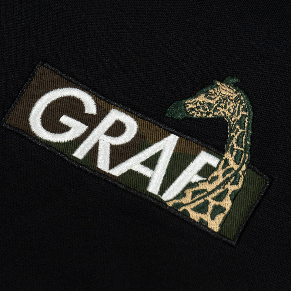 GRAF&WU Camouflage Giraffe Ripped Streetwear Zip-up Hoodie
