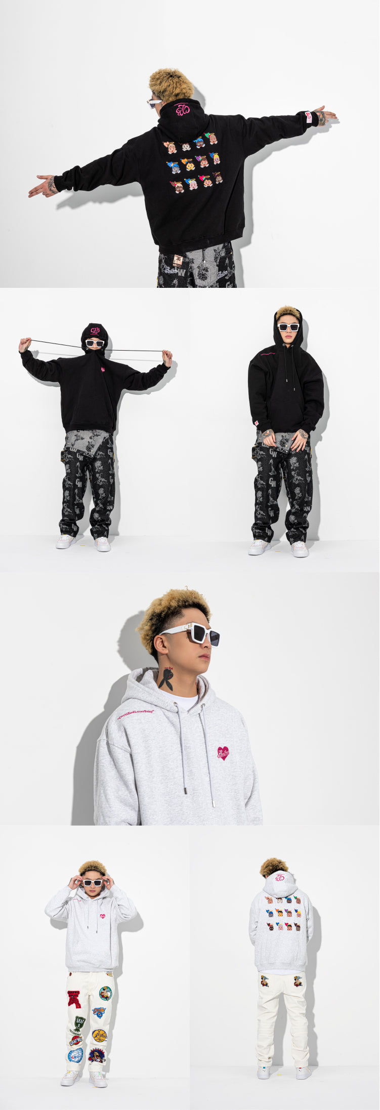 GRAF&WU Certified Lover Baby Embroidered Loose Fleece Hoodie