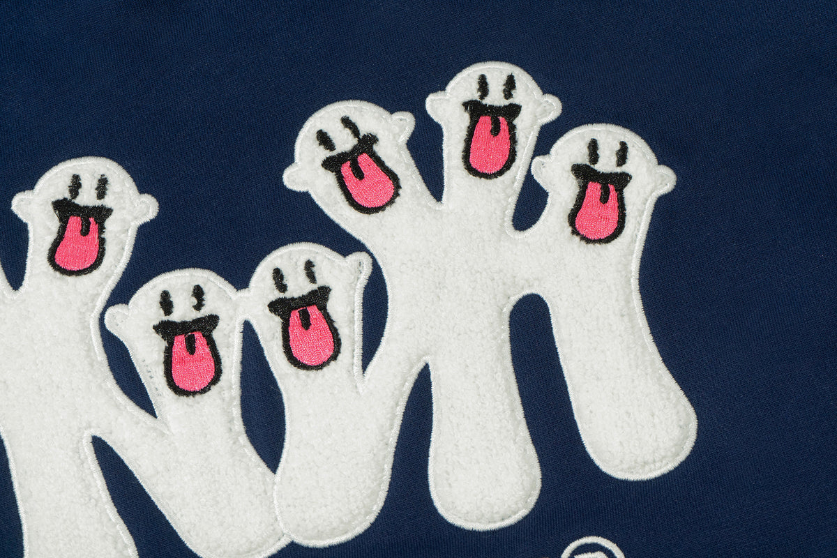 GRAFWU New York Cute Ghost Pattern Fleece Hoodie