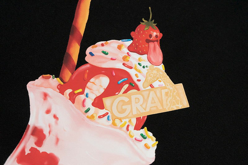GRAF&WU Strawberry Cherry Sundae Cute Ghost Giraffe Street Hoodie