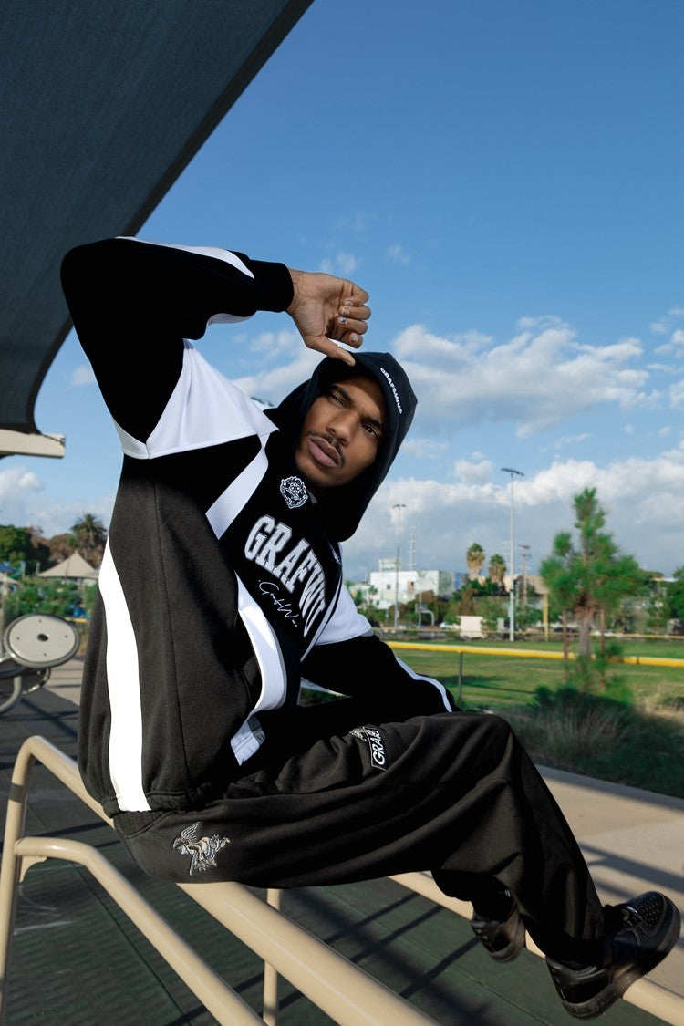 GRAF&WU Football Style Fashion Embroidered Hoodie