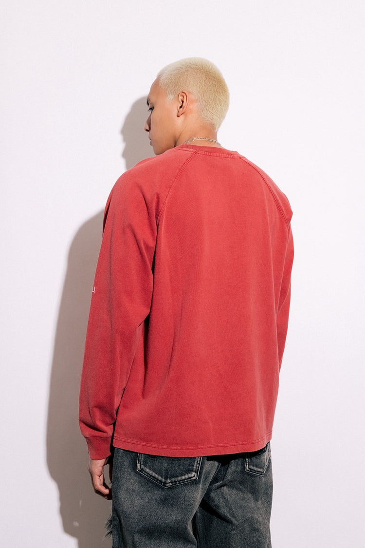 GRAF&WU Keep It Rare Hustle Hard Slogan Vintage Long-sleeve Shirt