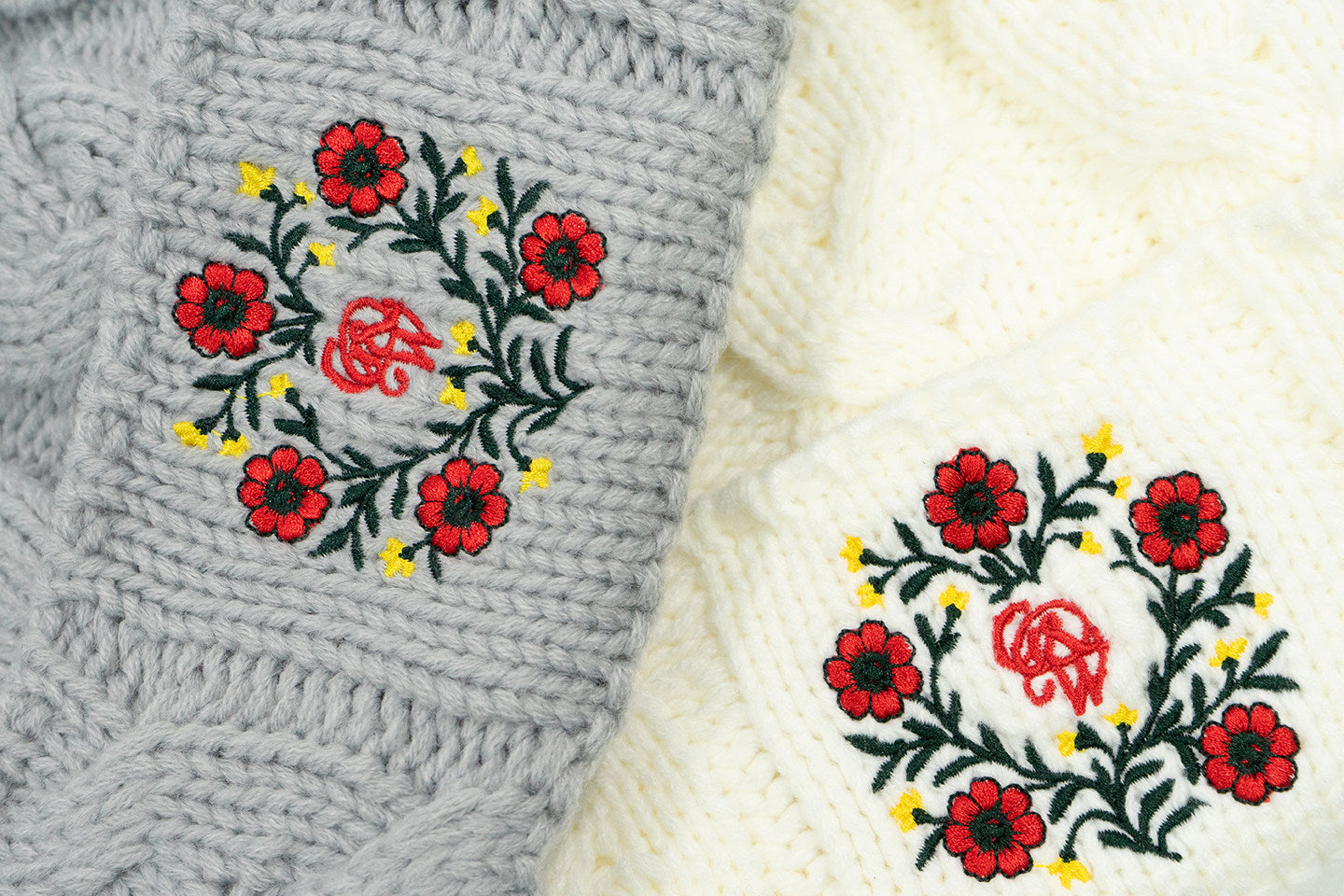 GRAF&WU Floral Letter Embroidery Street Hip-hop Wool Hat