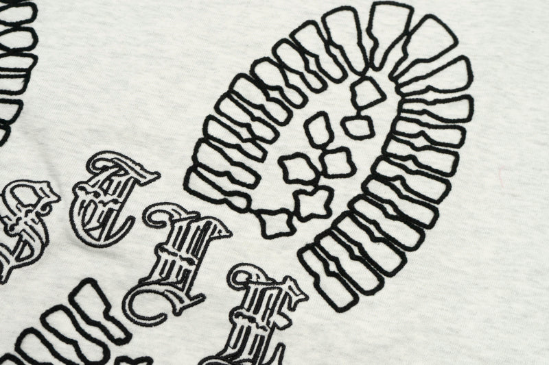 GRAF&WU T-Shirts【24vol.1】One Step At A Time Short Sleeves Hustle Shoe Print Street Short Sleeve Pure Cotton T-Shirt Casual Summer Tees