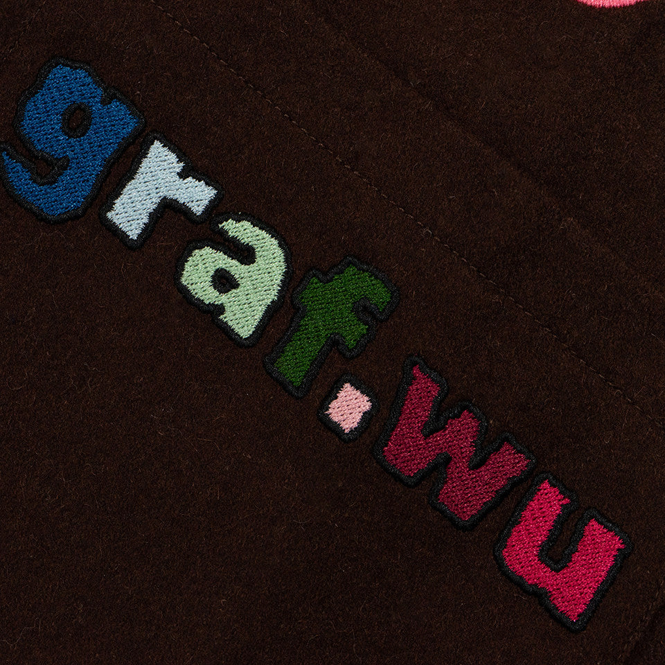 GRAF&WU Angel Devil Character Embroidery Hand-stitched Wool Coat - Premium Streetwear