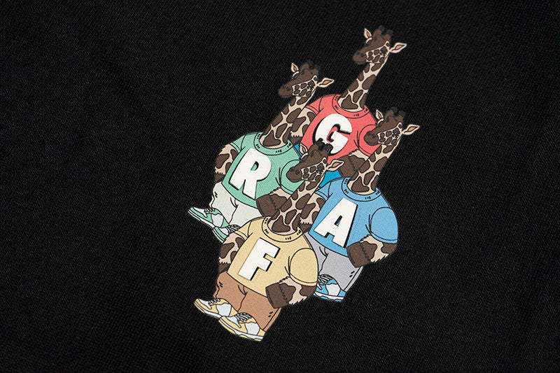 GRAF&WU Four Giraffe Overlapping Fleece Hoodie Trend Streetwear Sweatshirt