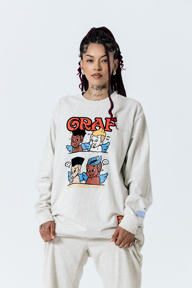 GRAF&WU Street Gossip Series Angel Doberman Long-sleeves Shirt