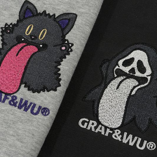 GRAFWU Halloween Black Cat Godzilla Ghost Unisex Sweatshirts