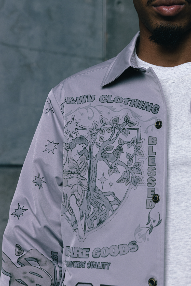 GRAF&WU Floral Giraffe Goddess Blessing Cotton Padded Coach Jacket