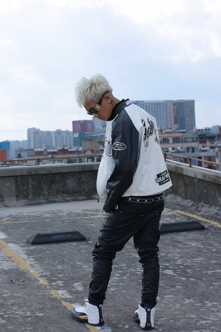 GRAF&WU Racing Gascar Series Retro Leather Jacket