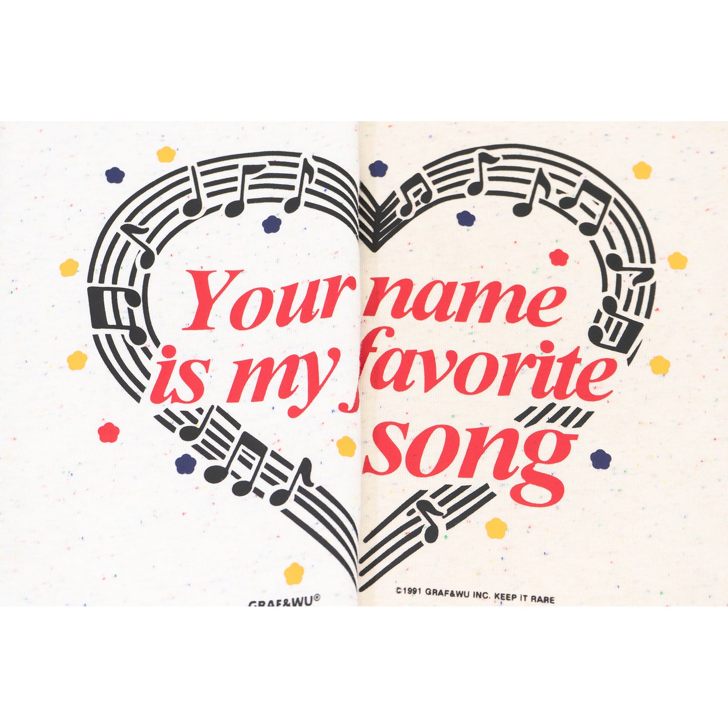 GRAF&WU Musical Notes Sweet words Print Boxy Cropped T-shirt