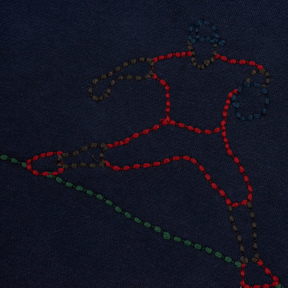 GRAF&WU Handmade Embroidered Baseball Man Layered-style Hoodie