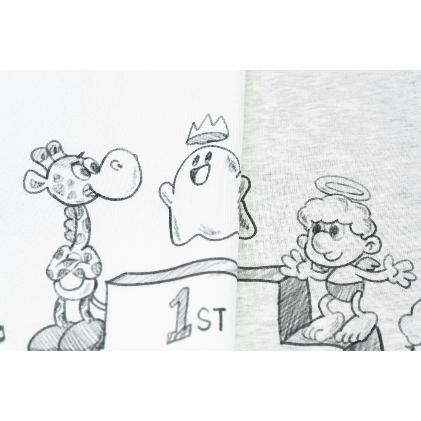GRAF&WU IP Popularity Award Podium Cute Ghost Pencil Drawing T-shirt