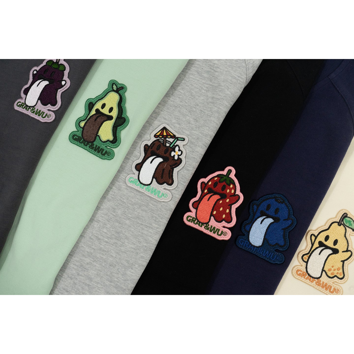 GRAF&WU Fruit Cute Ghost Embroidery long-sleeve Shirt