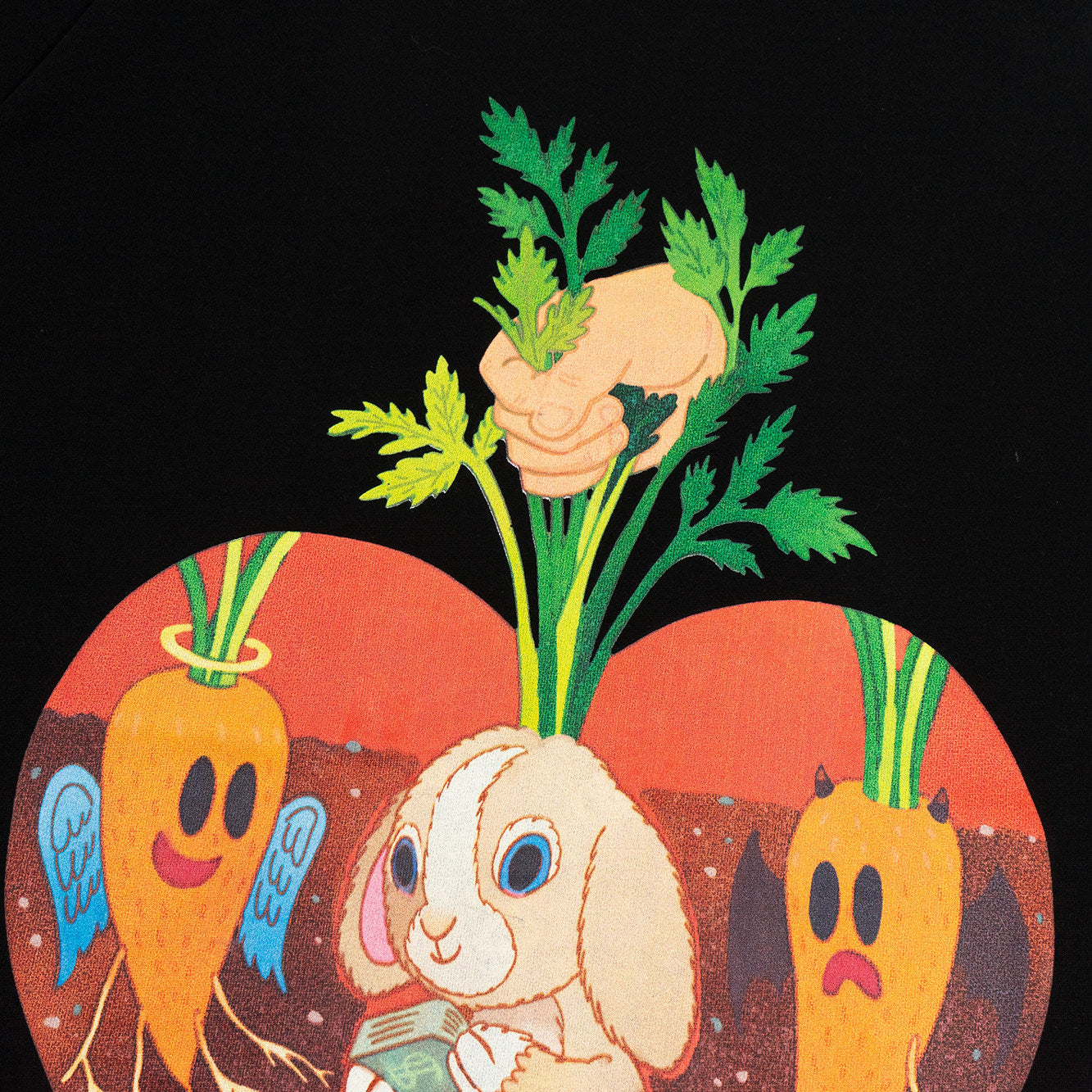 GRAF&WU【Giraffe Fable】Waiting Rabbit Run into Tree Stump Devil Angel Carrot T-shirt